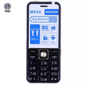 گوشی موبایل سیکو مدل SICCOO MK80 با نمایشگر TFT LCD، دوربین 0.06 مگاپیکسل و باتری 1200 میلی‌آمپر ساعت. این گوشی از دو سیم‌کارت پشتیبانی می‌کند و به کاربران امکان ارتباط با استفاده از فناوری GSM را می‌دهد.