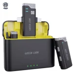 خرید میکروفون بیسیم Green Lion 3-in-1 گرین لاین با نویز کنسلینگ، USB-C و Lightning، عمر باتری ۲۱ ساعته و صدای شفاف. بهترین انتخاب برای ضبط صدا و تولید محتوا.